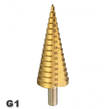 Сверло ступенчатое 4-32мм шаг 2мм G1 по металлу ECONOM СТМ-52904032